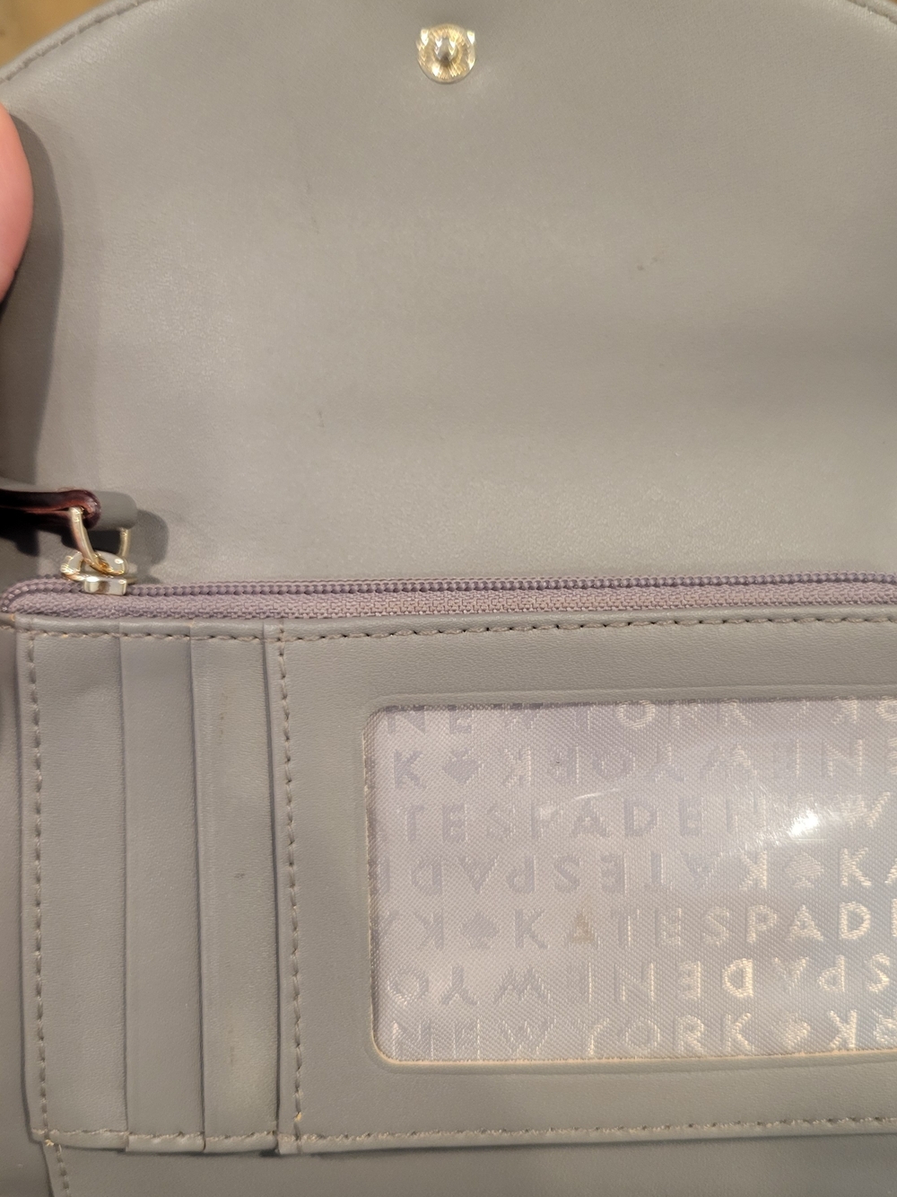kate spade Gray Pebbled Leather Wallet - Picture 6 of 8